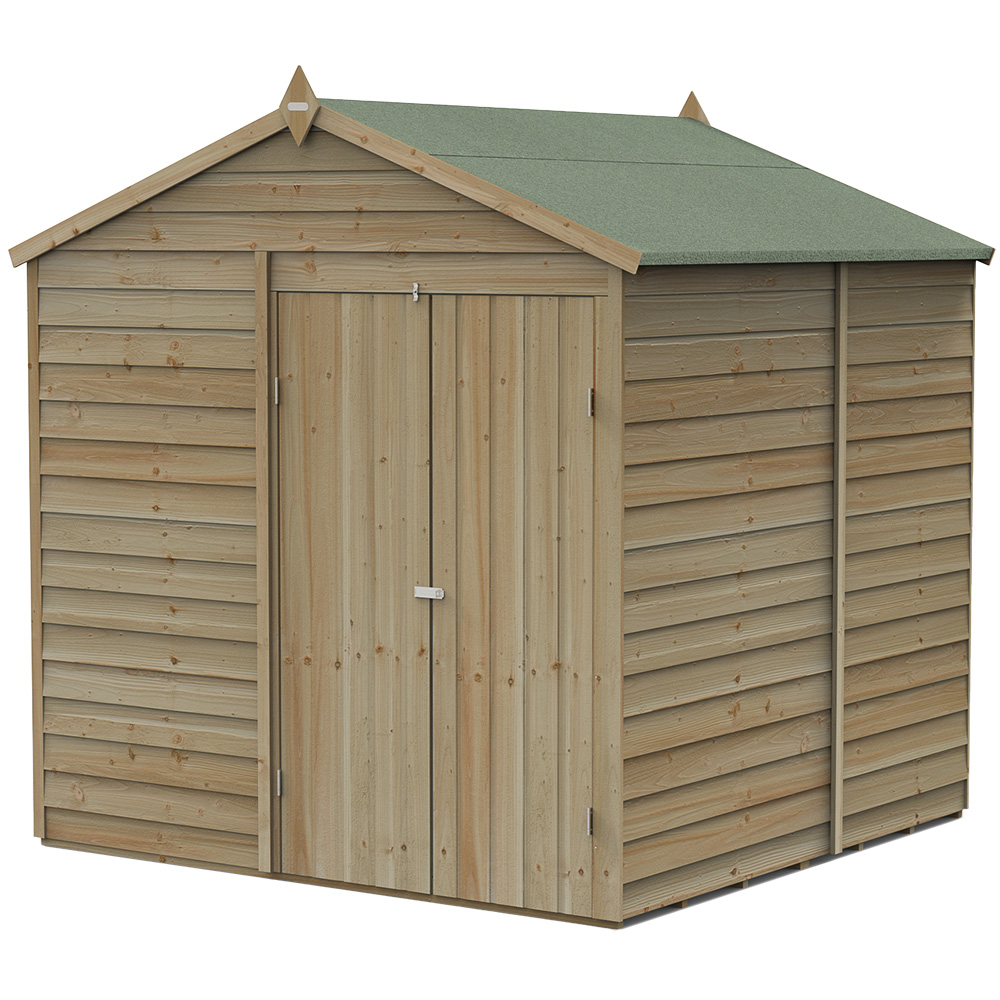 Forest Garden 4LIFE 7 x 7ft Double Door Apex Shed Image 1