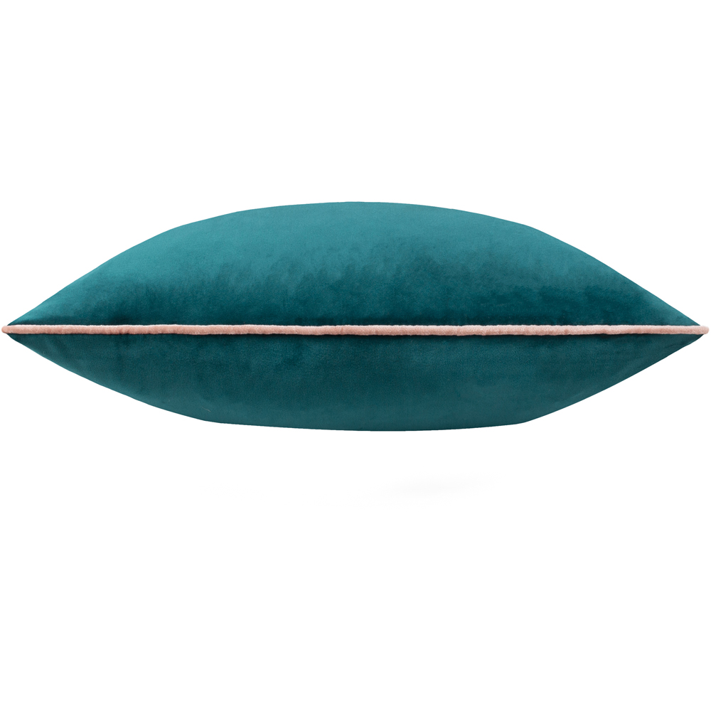 Furn Meridian Teal and Blush Velvet Cushion 45 x 45cm Image 3
