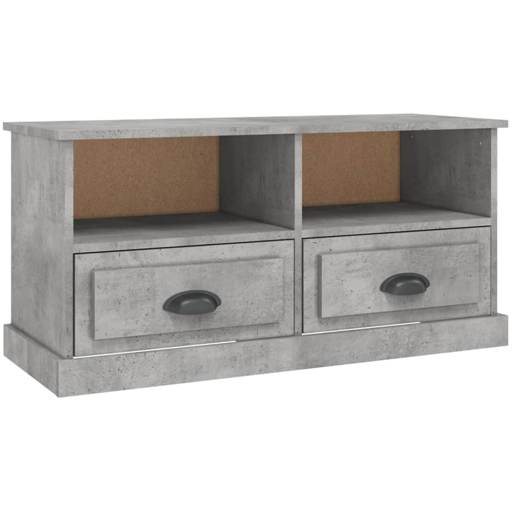 vidaXL 2 Drawer 2 Shelf Concrete Grey TV Cabinet Image 3