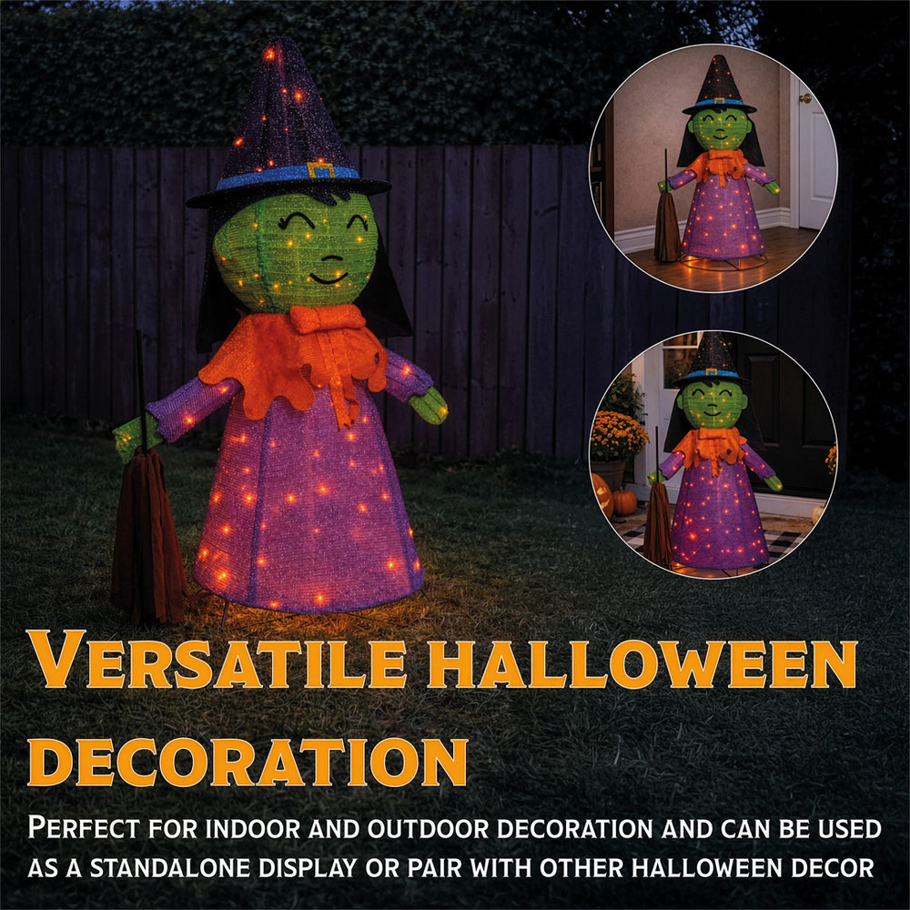 FXLab Large Foldable Witch Outdoor Halloween Decoration 85 x 47 x 132cm Image 5