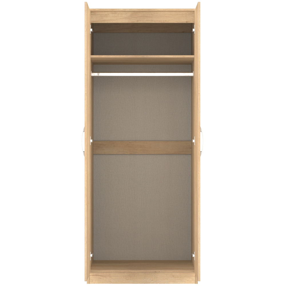 Crowndale Avon 2 Door Nebraska Oak Wardrobe Ready Assembled Image 7