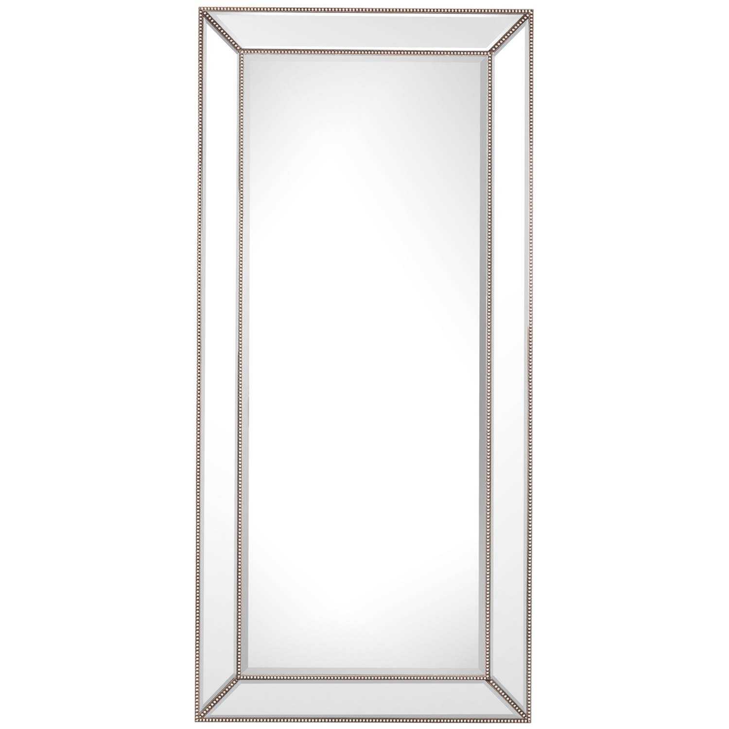 Silver Beaded Lean To Mirror 170 x 80cm Wilko