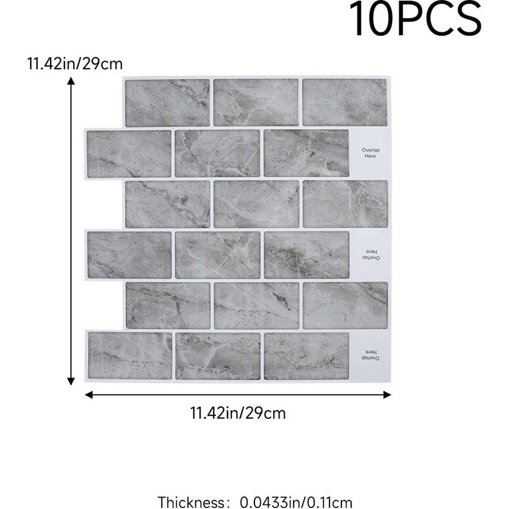 Living and Home Grey Marble Peel and Stick Wallpaper Tile 29 x 29cm 10 Pack Image 8