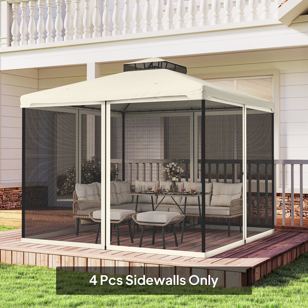 Outsunny 3 x 3m Mesh Mosquito Netting Screen Wall Image 7