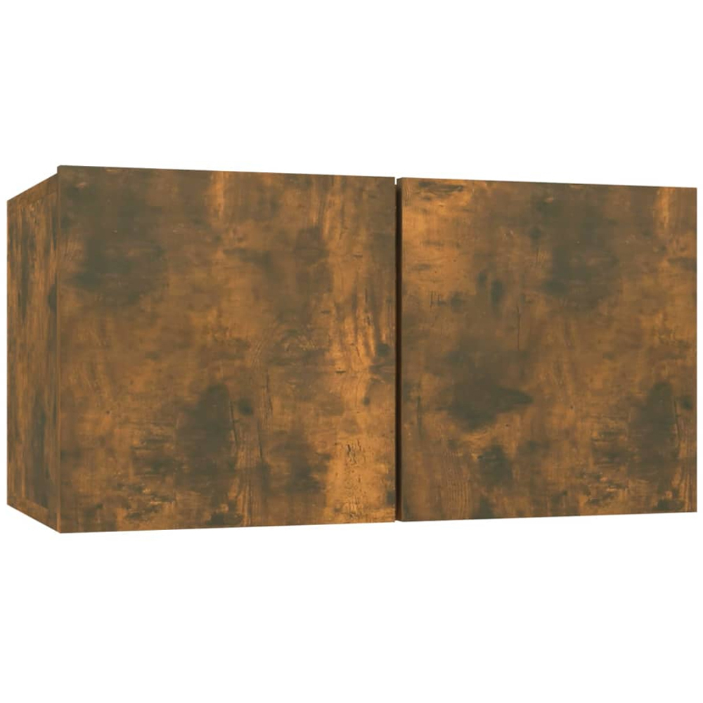 vidaXL 2 Door Smoked Oak Wall Mounted TV Cabinet Set of 8 Image 5