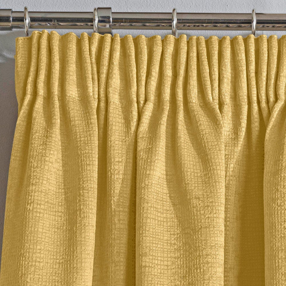 Enhanced Living Matrix Ochre Thermal Pencil Pleat Readymade Curtains 229 x 229cm Image 3