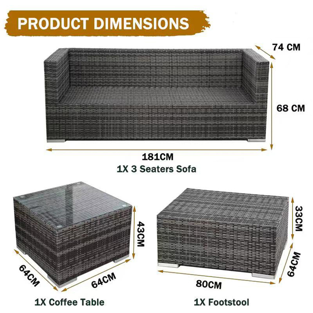 Furniture One 4 Seater Garden Corner Sofa Set Image 7