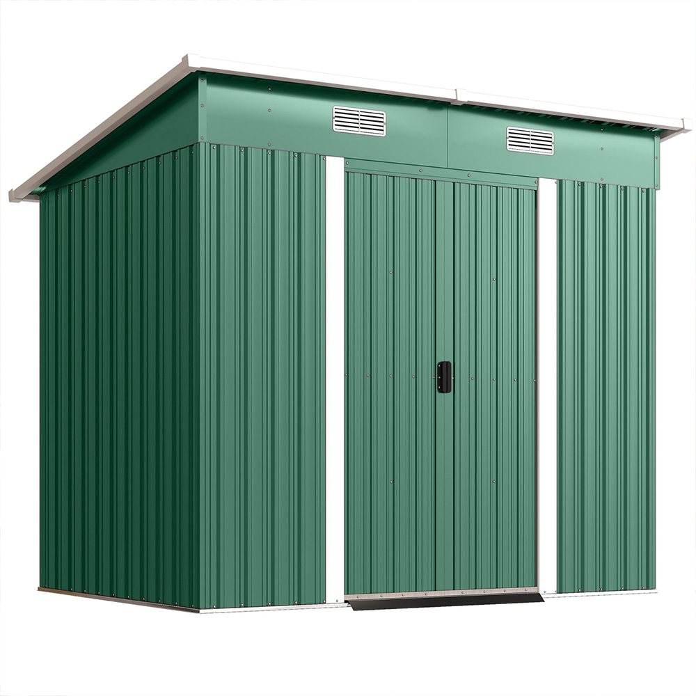 Outsunny 7 x 4ft Green Garden Storage Shed Image 1