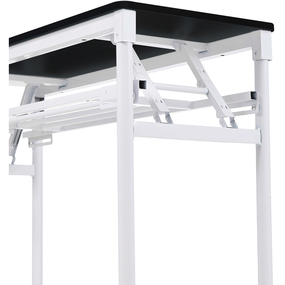 Living and Home Single Shelf Metal Frame Foldable Laptop Desk Black 80cm Image 4
