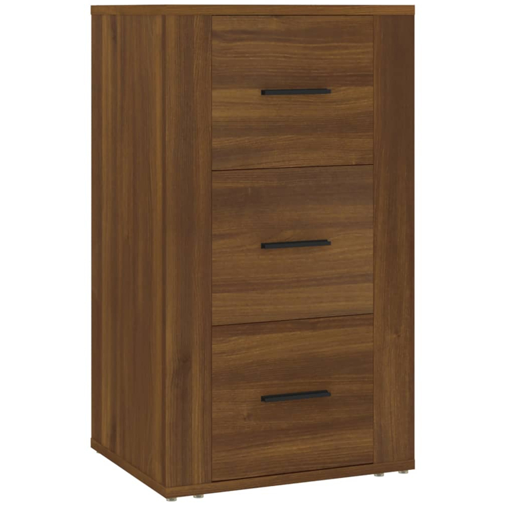 vidaXL 3 Drawer Brown Oak Sideboard Image 2