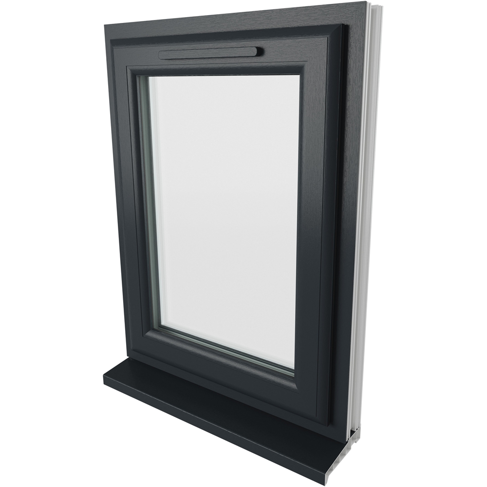 Crystal uPVC Triple Glazed Window Left Hand Side Hung Grey White Clear Glass 610x820mm Image 9