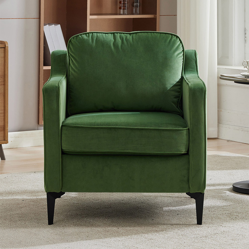 Living and Home Green Linen Sofa Chair Image 8