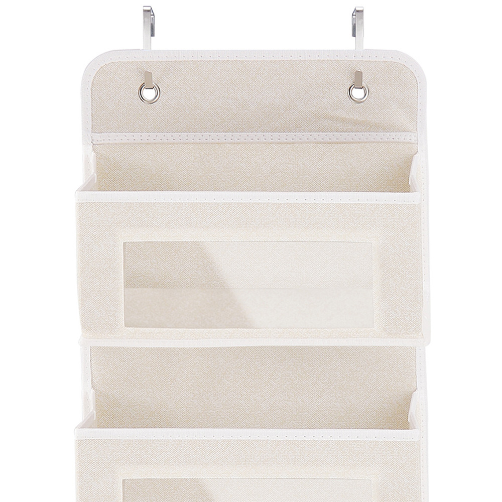 Living and Home 5 Pocket Beige Fabric Over The Door Storage Organiser Image 3