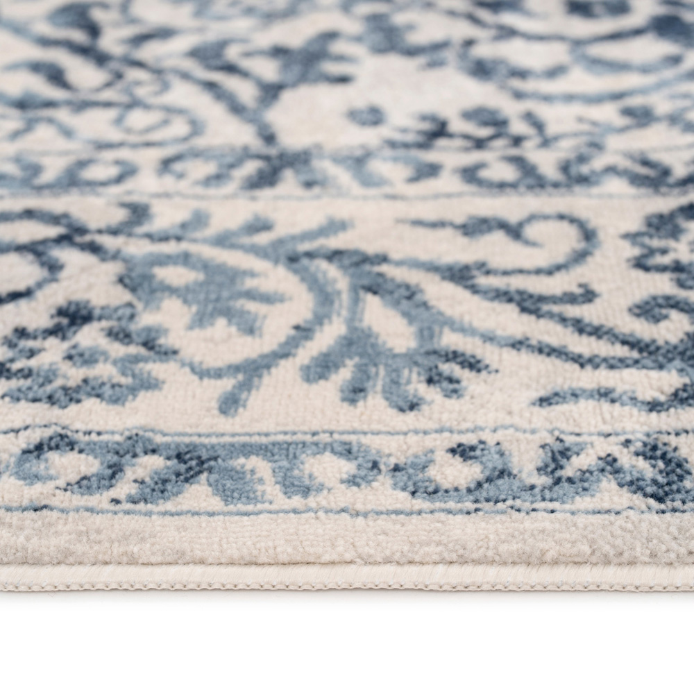 Kukoon Oscar Claudia Vintage Blue Floral Flat Medallion Rug 80 x 300cm Image 4