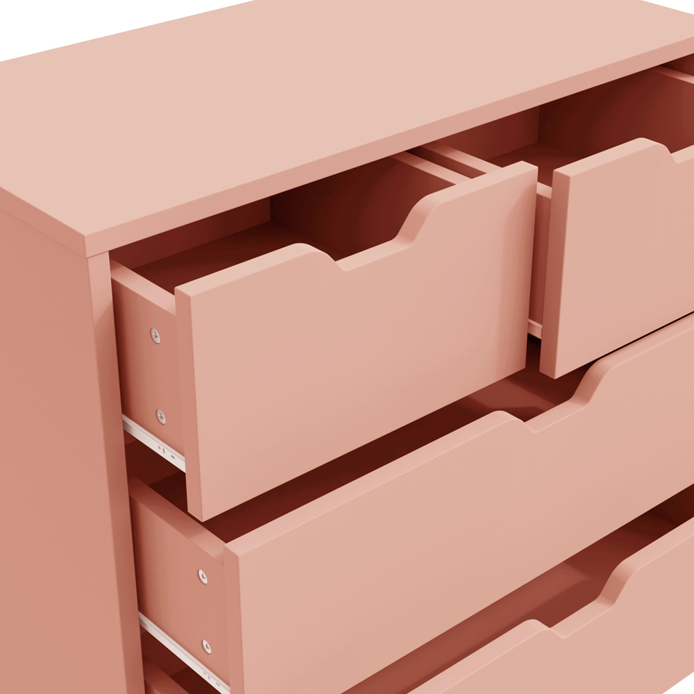 GFW Nyborg 4 Drawer Coral Pink Chest of Drawers Image 5