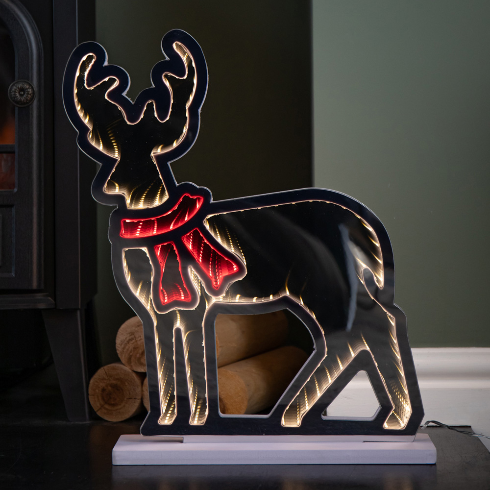 Samuel Alexander Red and Warm White LED Light Up Reindeer Infinity Christmas Decoration 40cm Image 3