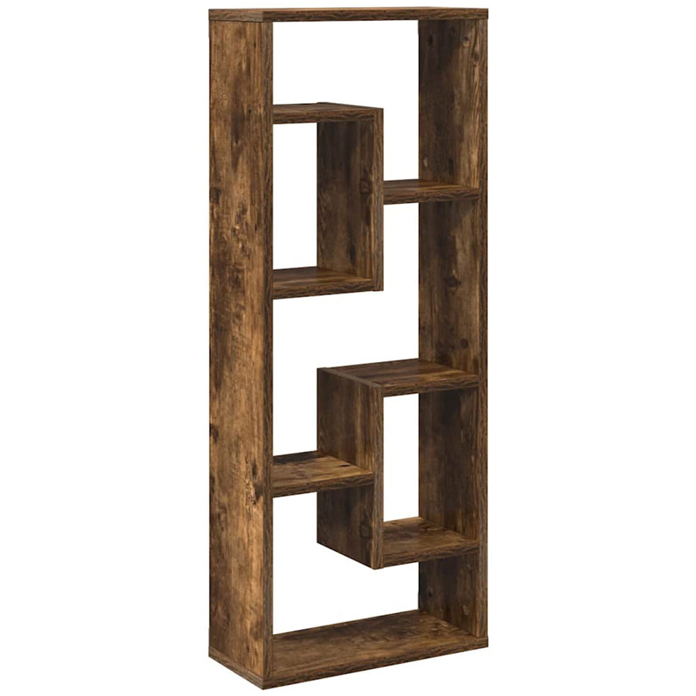 vidaXL 5 Shelf Smoked Oak Wooden Wall Shelf Image 1