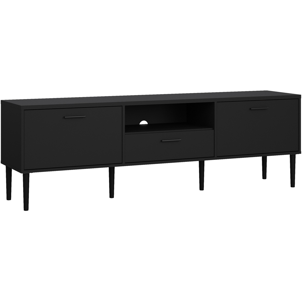 Furniture To Go Media 2 Door Single Drawer Black TV Unit Image 2