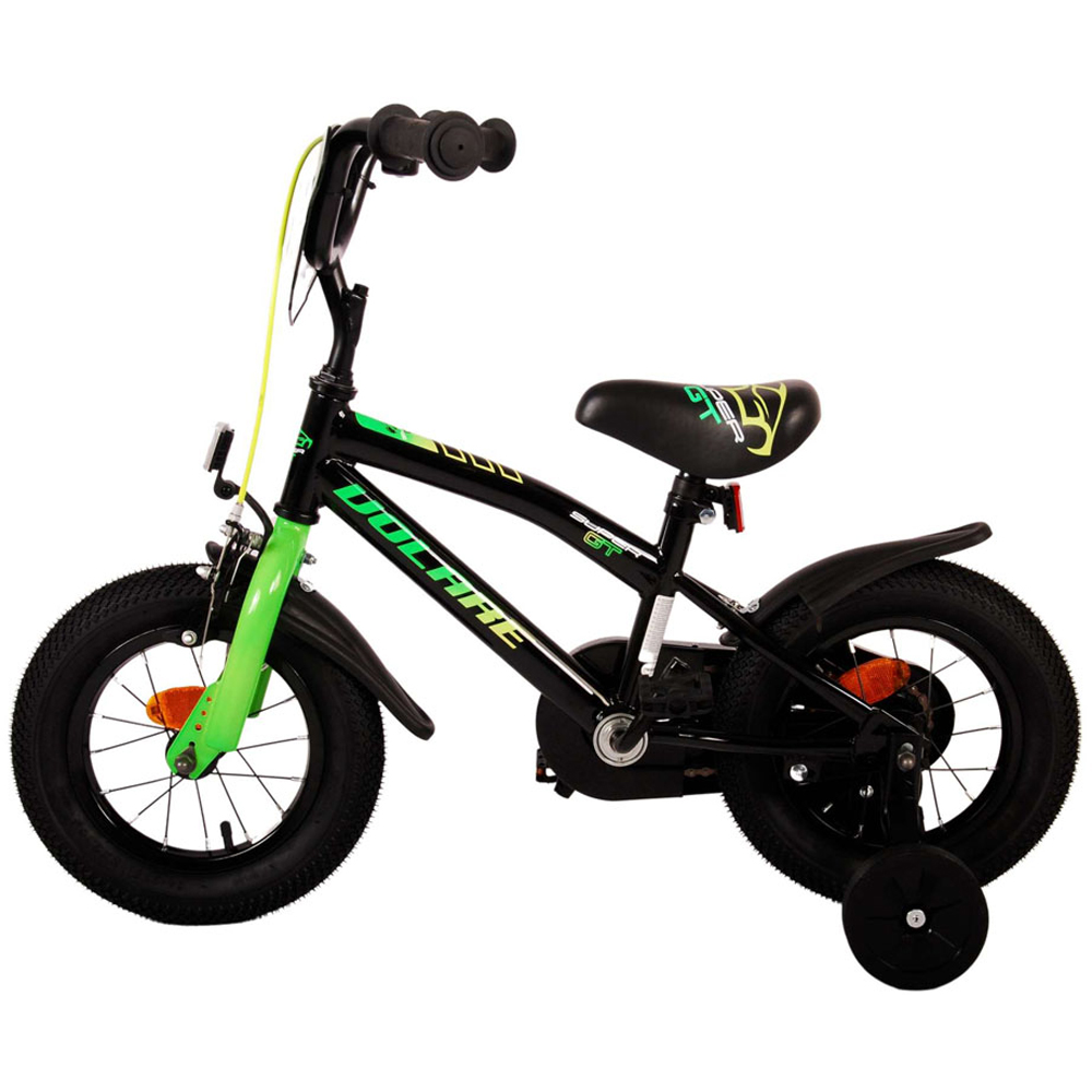 Volare Super GT Kids 12 inch Green Bike with Stabilisers Image 5