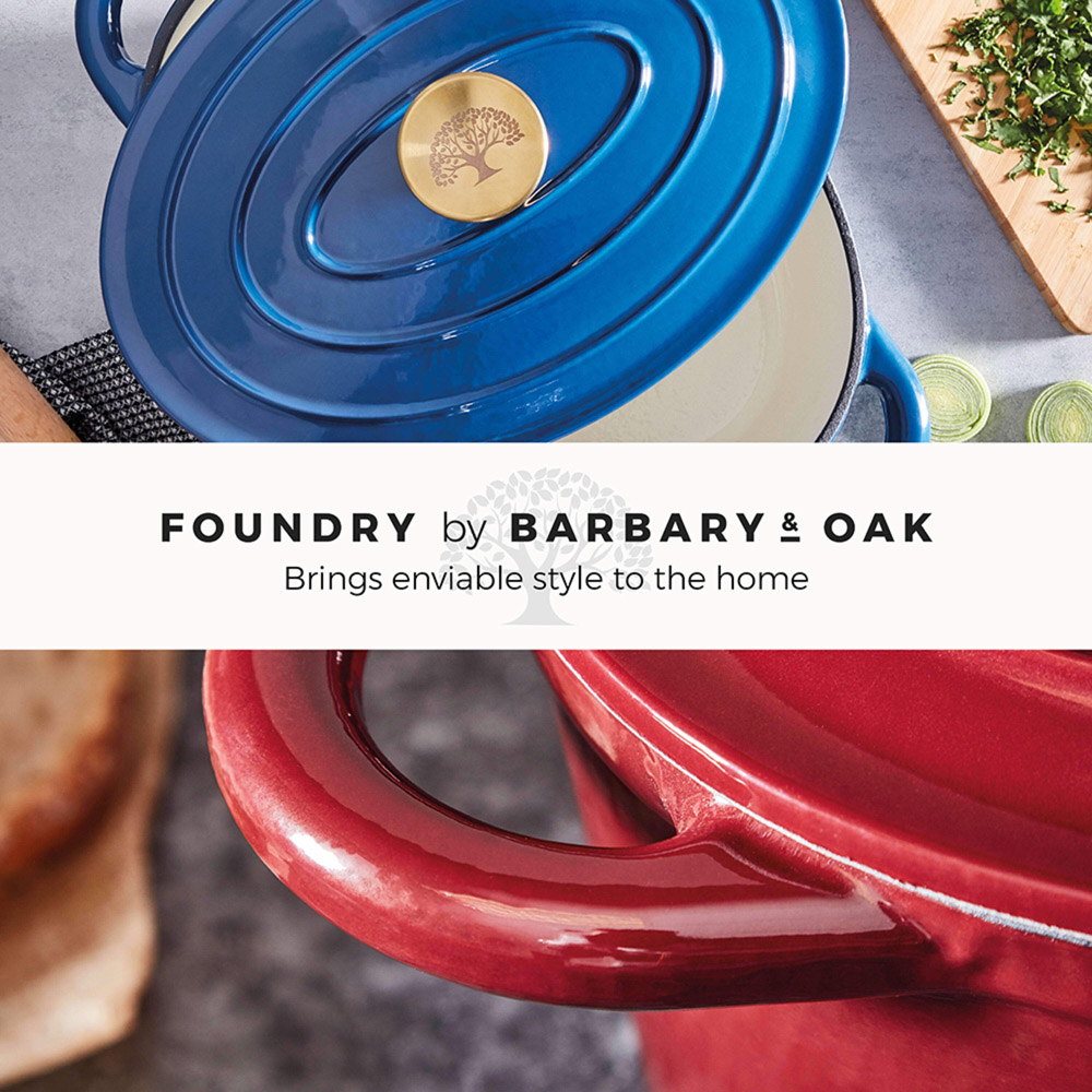 Barbary and Oak 29cm Blue Cast Iron Oval Casserole Image 7