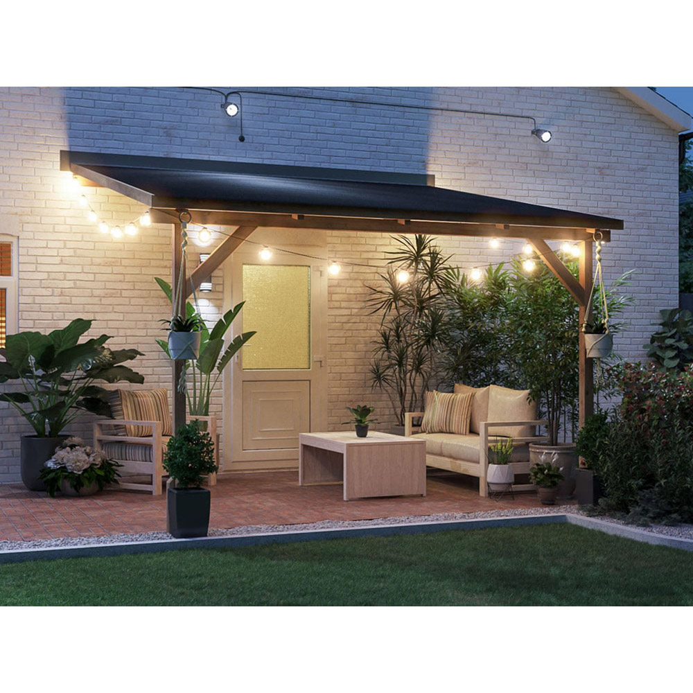 Dunster House Utopia 3 x 3m Brown Wall Mounted Superfelt Lean To Gazebo Image 4