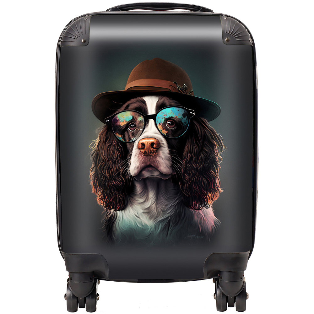Warren Reed Designer Mini Cabin Springer Spaniel Dog Splashart Suitcase Image 1