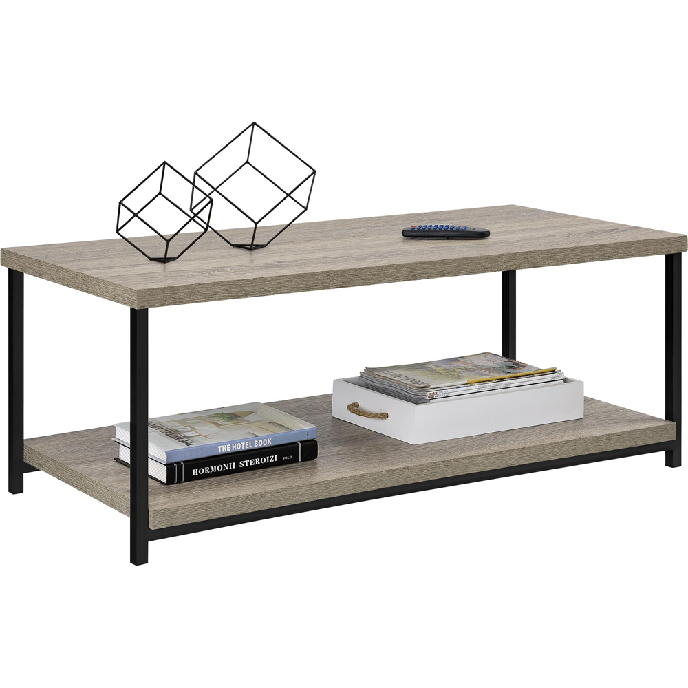 Dorel Elmwood 2 Shelf Weathered Oak Coffee Table Image 4