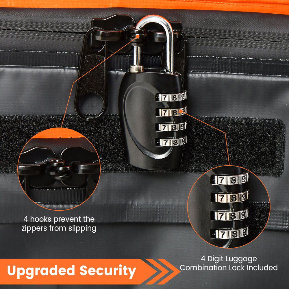 Costway 6 Door Hooks Orange Waterproof Rooftop Luggage Bag Image 6