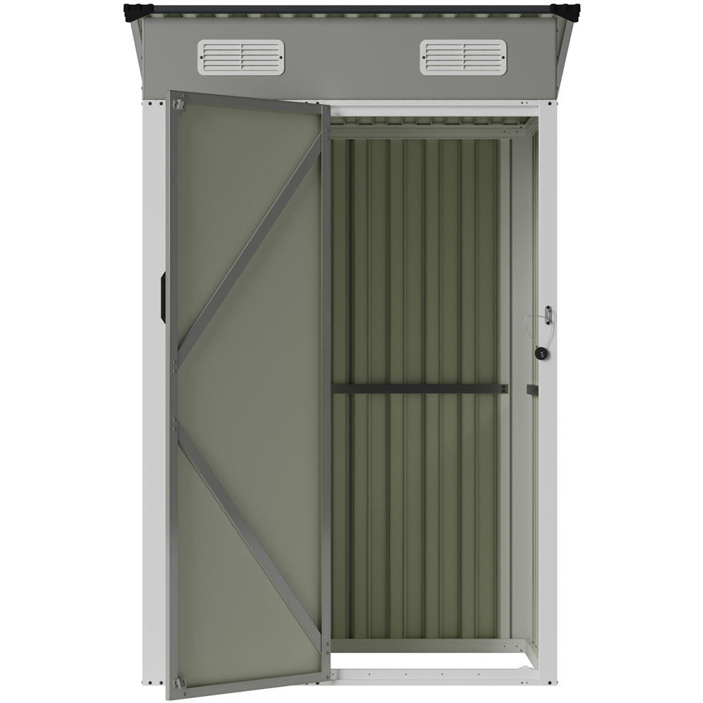 Living and Home 4 x 3ft Grey Pent Quick Assembly Metal Garden Storage Shed Image 7