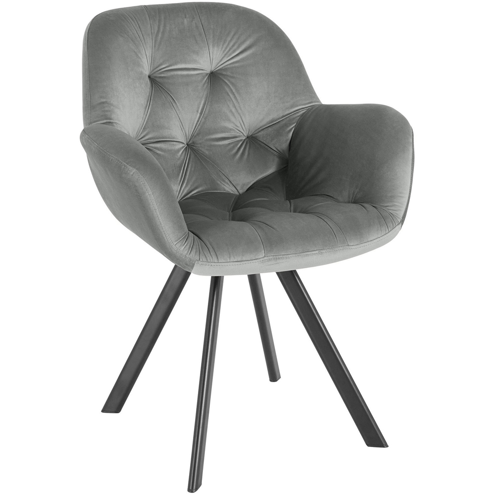 Dorel Elli Set of 2 Grey Blue Velvet Armchair Image 6