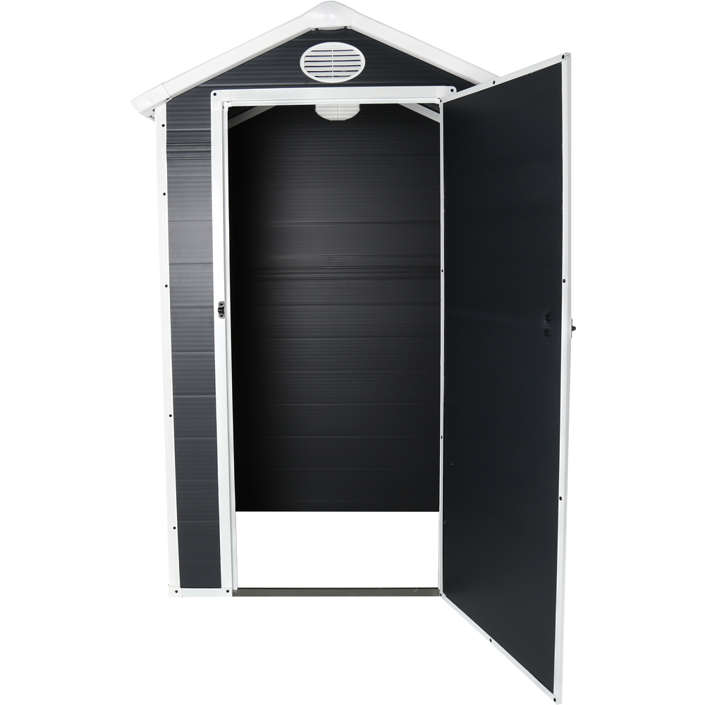 Charles Bentley 4.4 x 3.4ft Grey Plastic Garden Shed Image 3