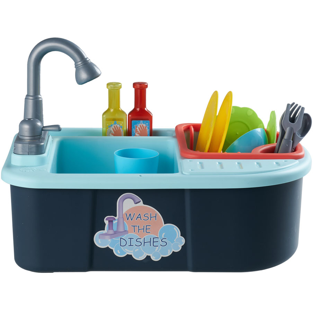 Tommy Toys Kids Blue Electric Kitchen Sink Play Set Image 1