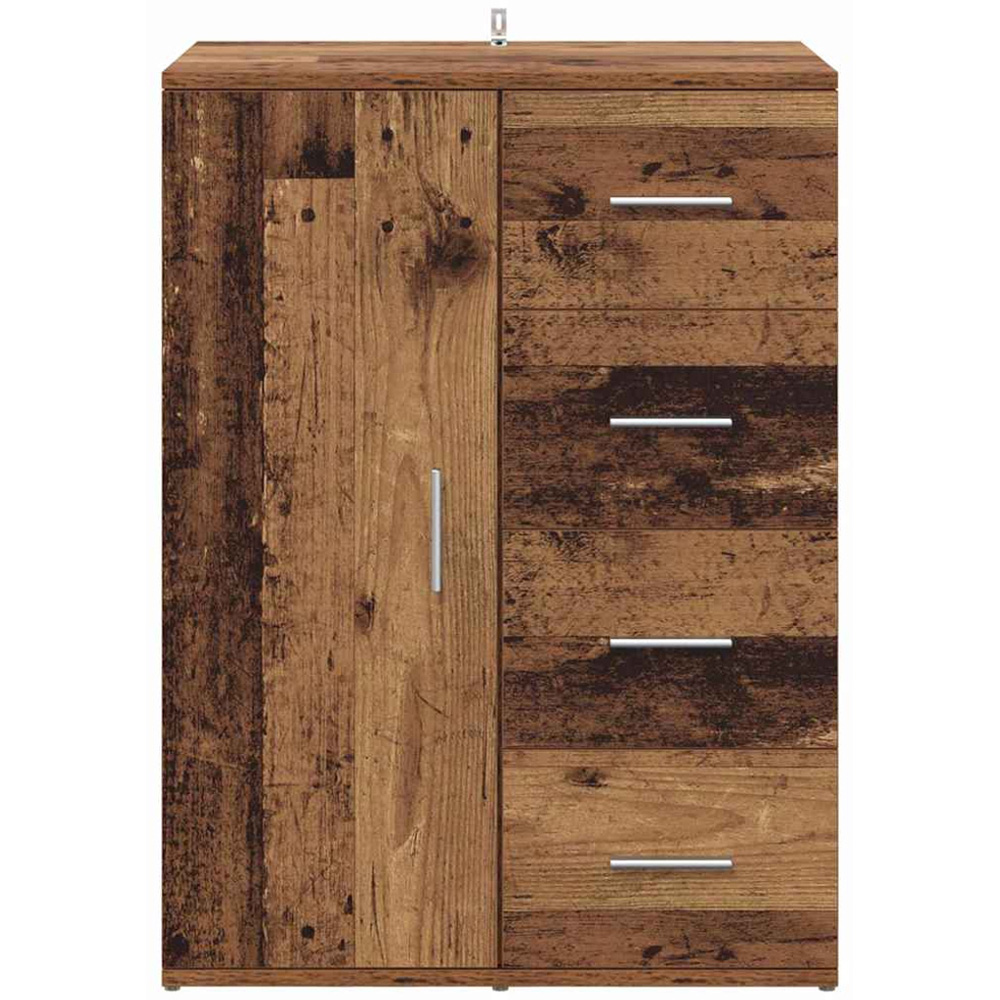 vidaXL Single Door 4 Drawer Dark Brown Sideboard Image 6