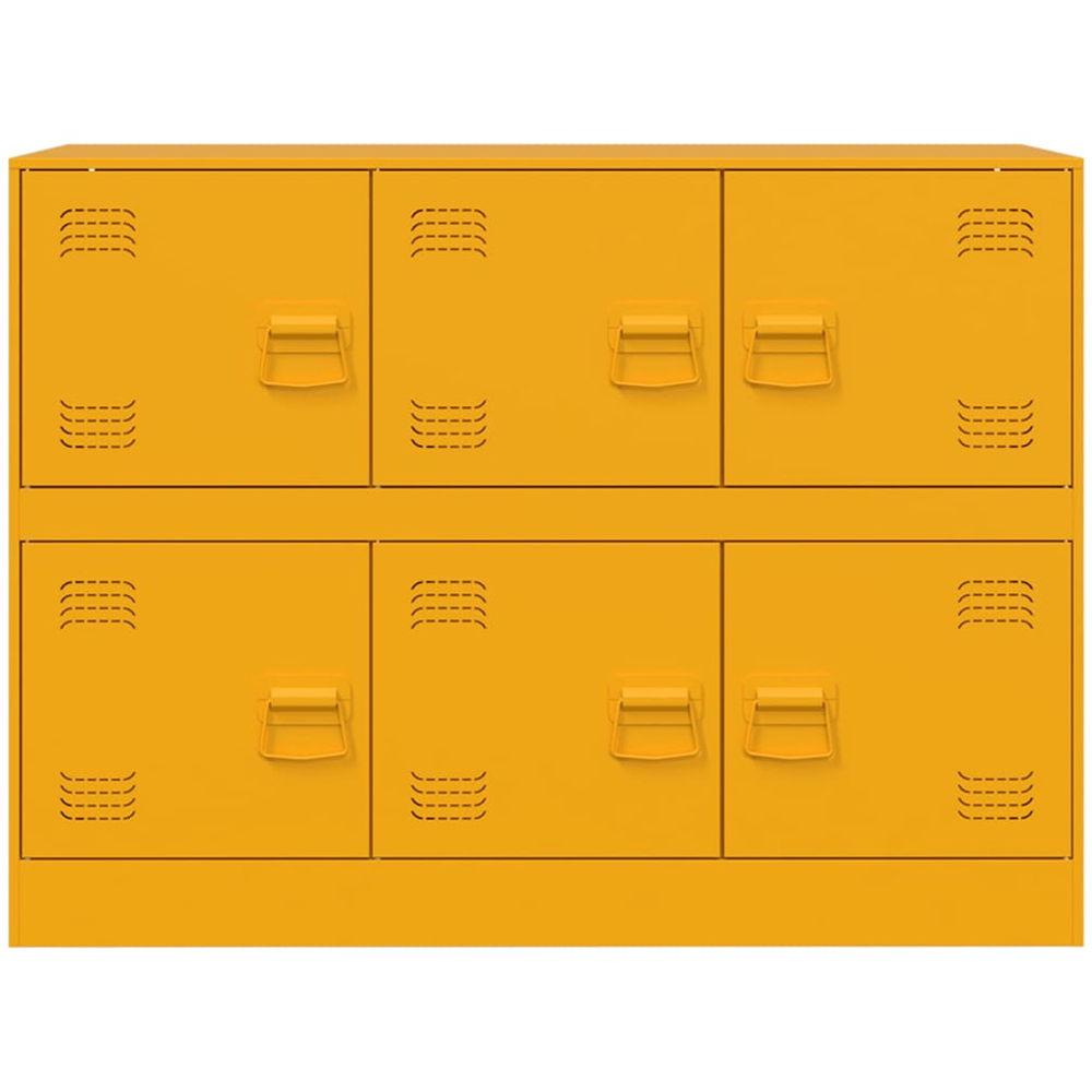 vidaXL 6 Door Mustard Yellow Metal Sideboard Image 3