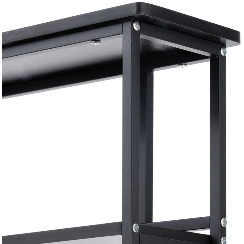 Living and Home 2-Tier Black Faux Marble Top Console Table Image 3