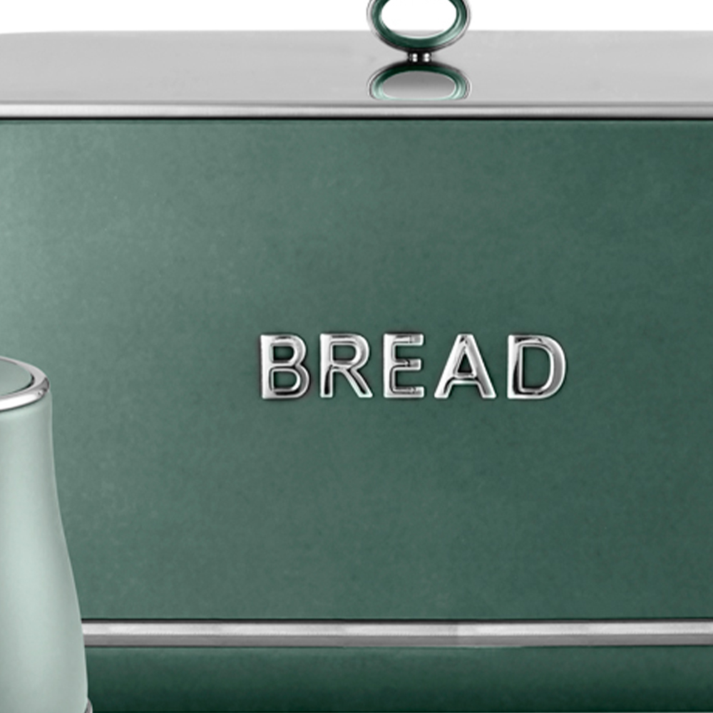 Tower Renaissance EEJB287 Forest Green Bread Bin with 3 Piece Canister Set Image 3