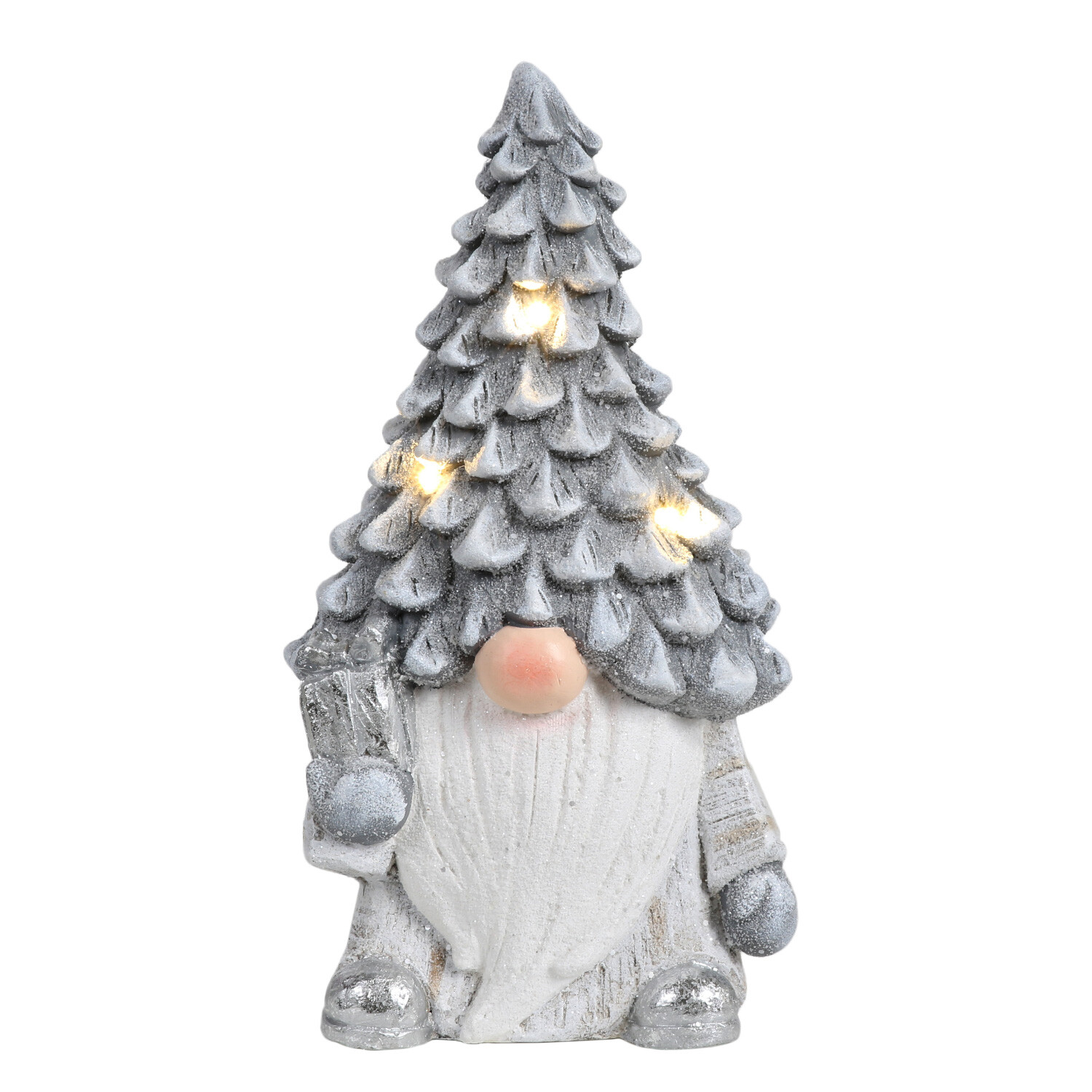 LED Frosted Tree Gonk with Present - Grey Image 2