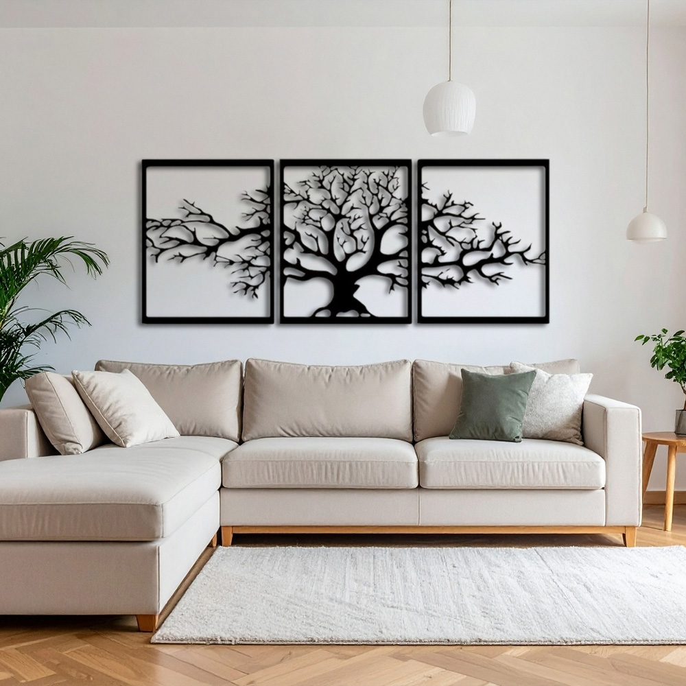 Decortie 3 Piece Tree of Life Metal Wall Art Set Image 2