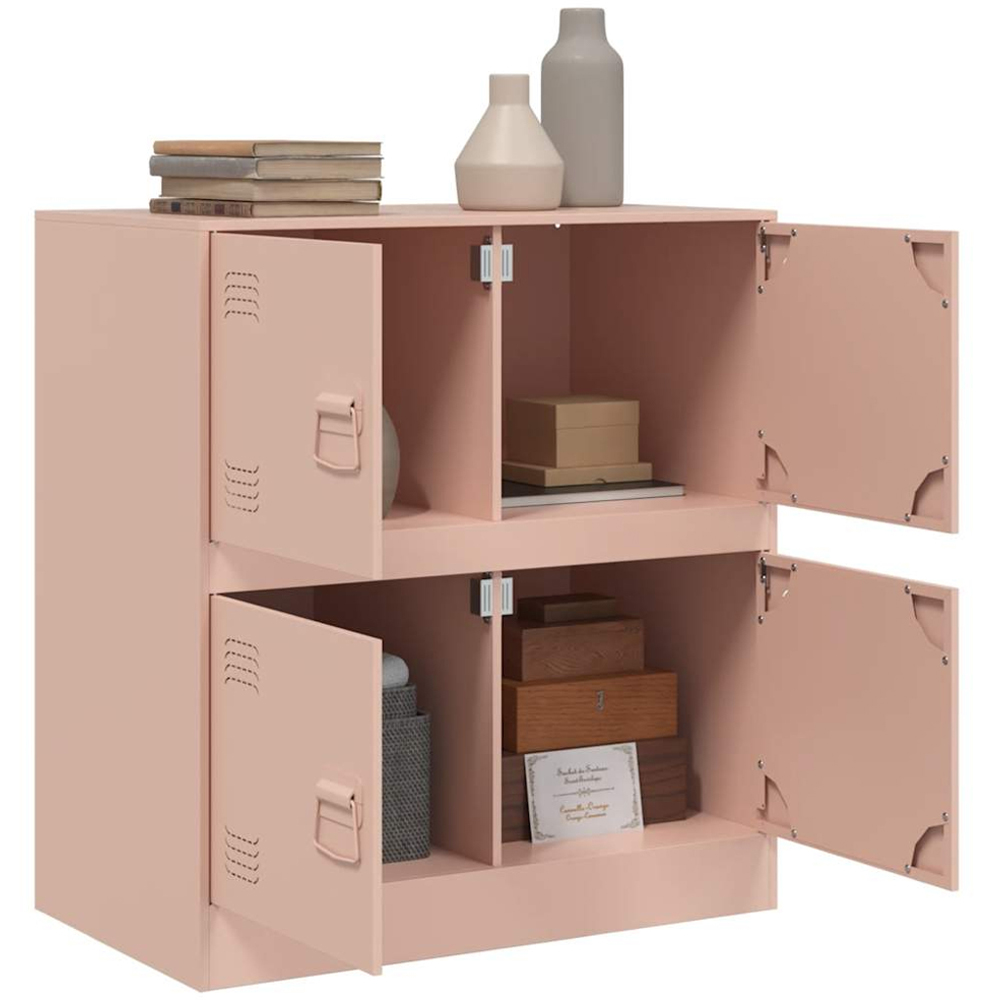 vidaXL 4 Door Pink Steel Sideboard Image 5