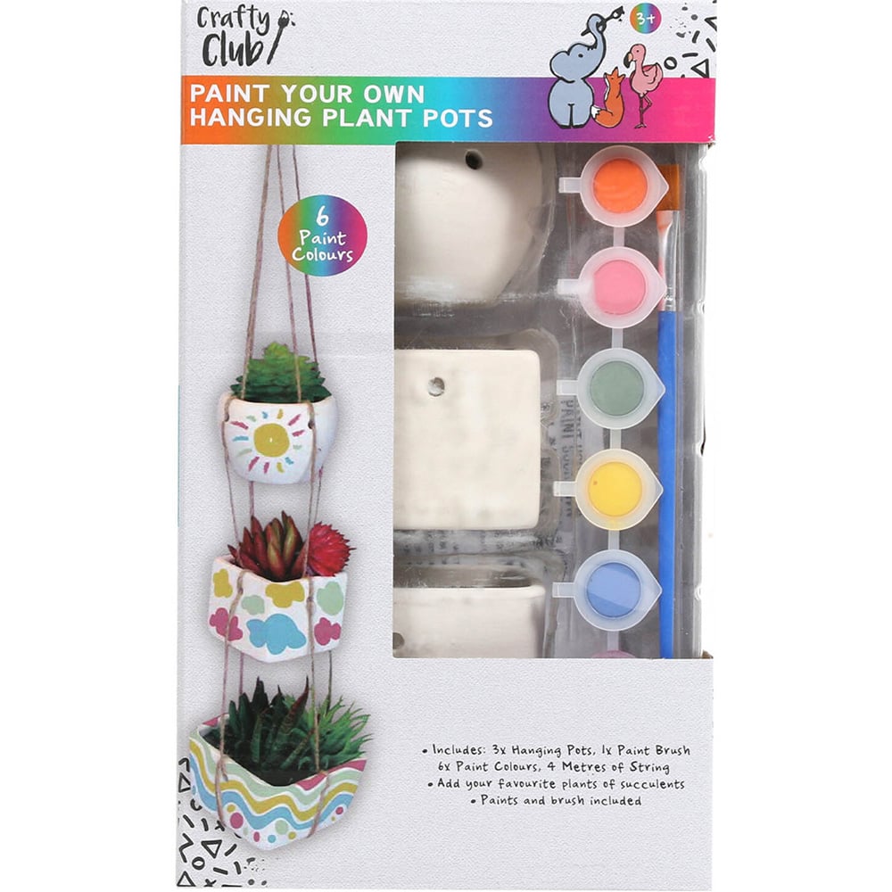 Crafty Club Paint Your Own Hanging Plant Pots Kit Image