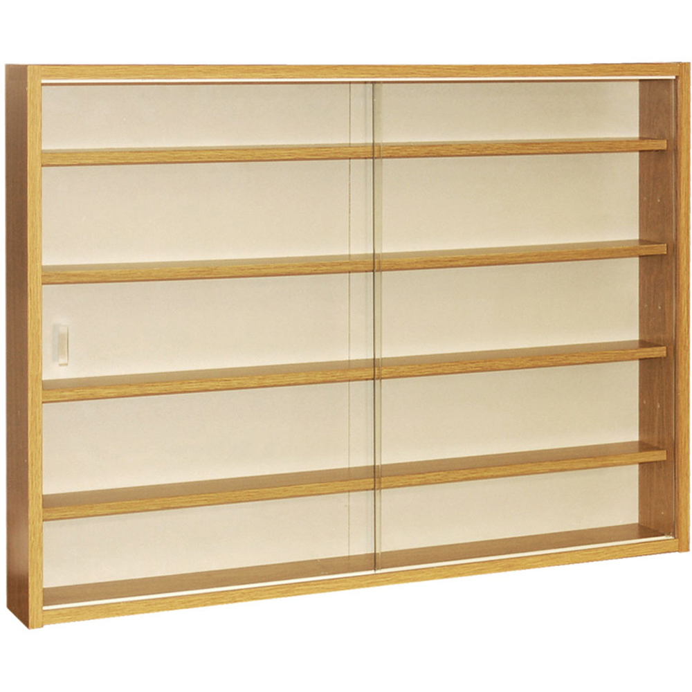 Watsons Reveal 4 Shelf Oak Glass Display Wall Cabinet Image 2