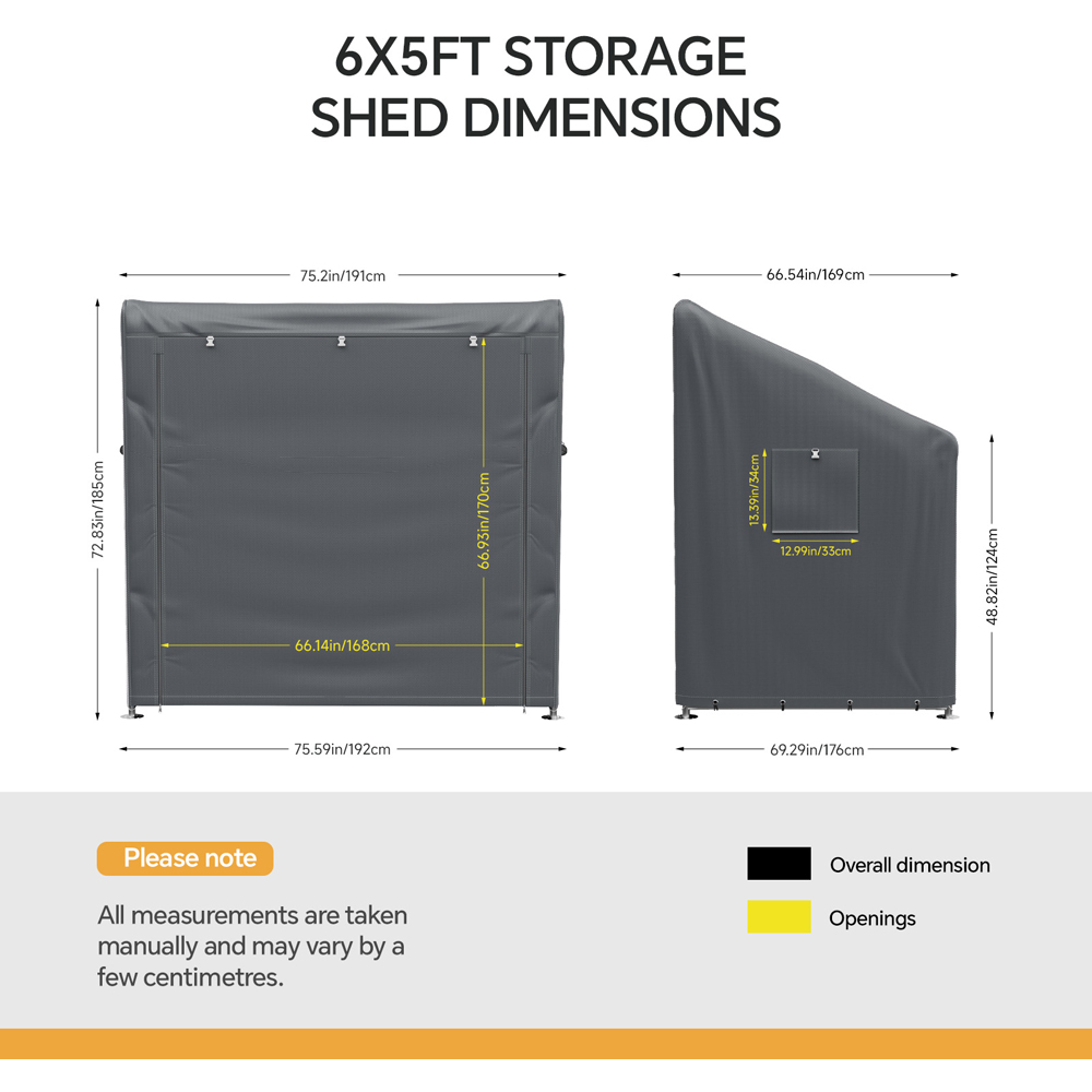 Living and Home 6 x 5ft Dark Grey Garden Storage Shed Image 8