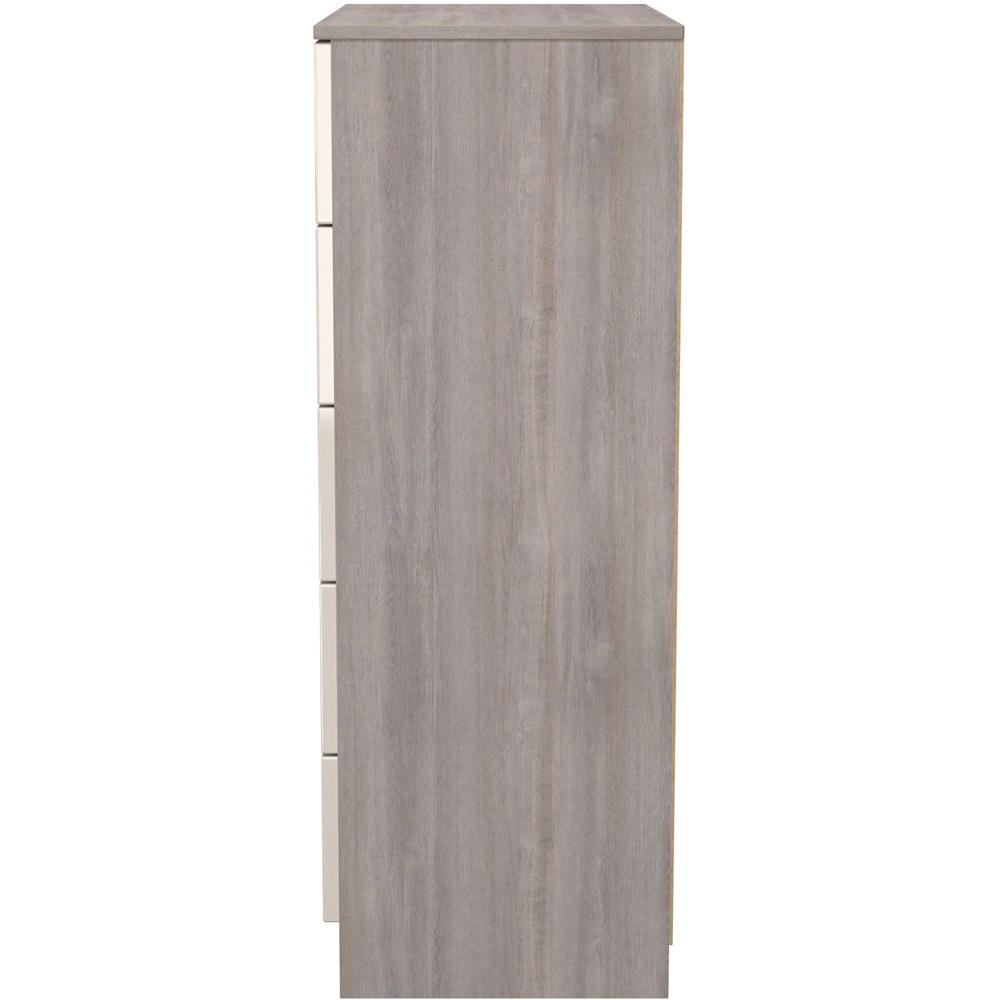 Crowndale Milan 5 Drawer Kashmir Gloss and Grey Oak Chest of Drawers Ready Assembled Image 6