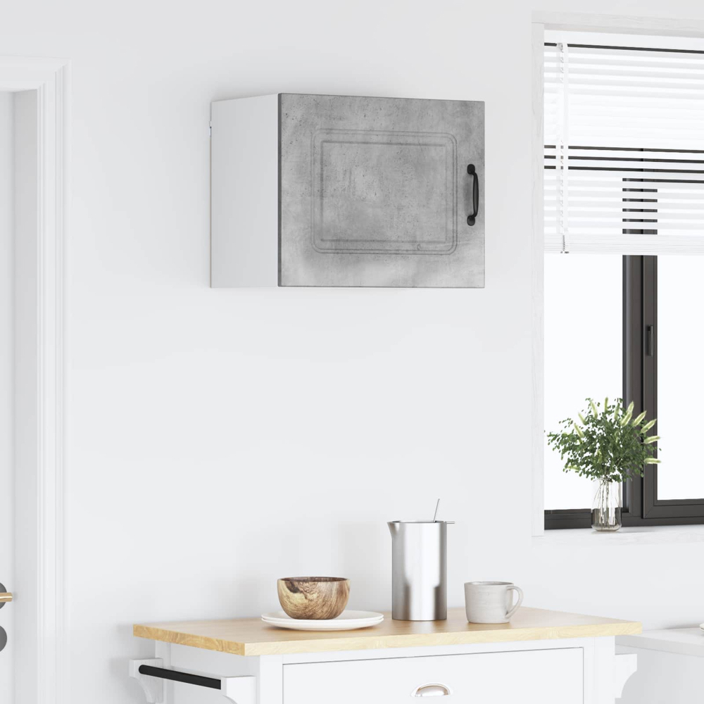 vidaXL Kalmar Single Door Concrete Grey Wall Mounted Wide Kitchen Cabinet Image 9