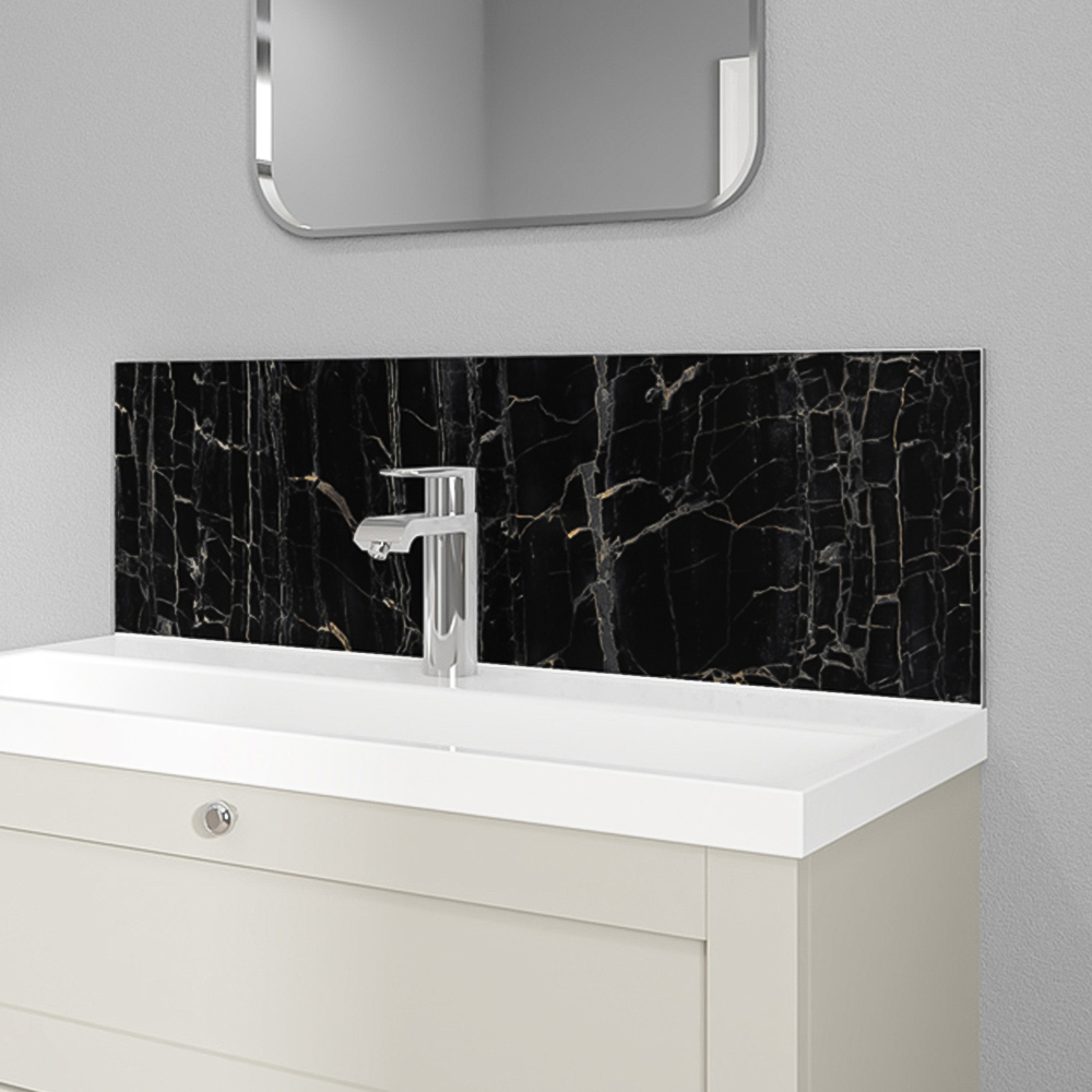 Wetwall Alloy Nero Portoro Splashback 800 x 250mm Image 1