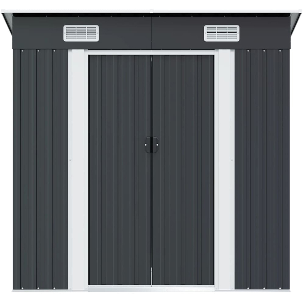 vidaXL 6.2 x 4ft Anthracite Galvanised Steel Pent Garden Shed Image 3