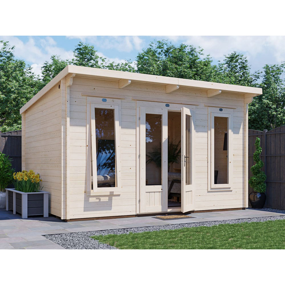 Dunster House Terminator 13 x 10ft Brown Superfelt Pent Garden Log Cabin Office Image 2