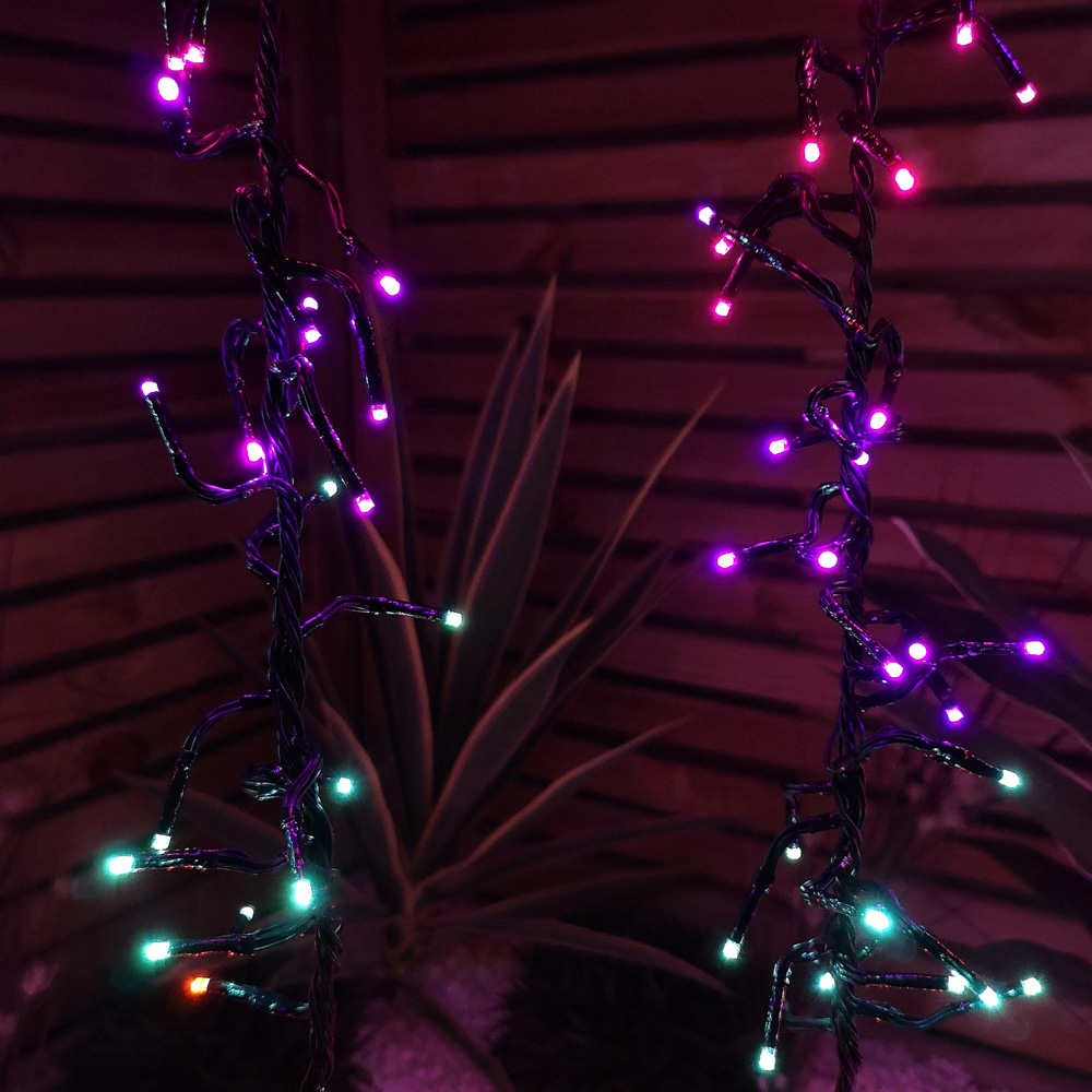 Samuel Alexander Rainbow LED Drop Tree Multi Action Christmas Cluster Bright 6 Pack Image 3