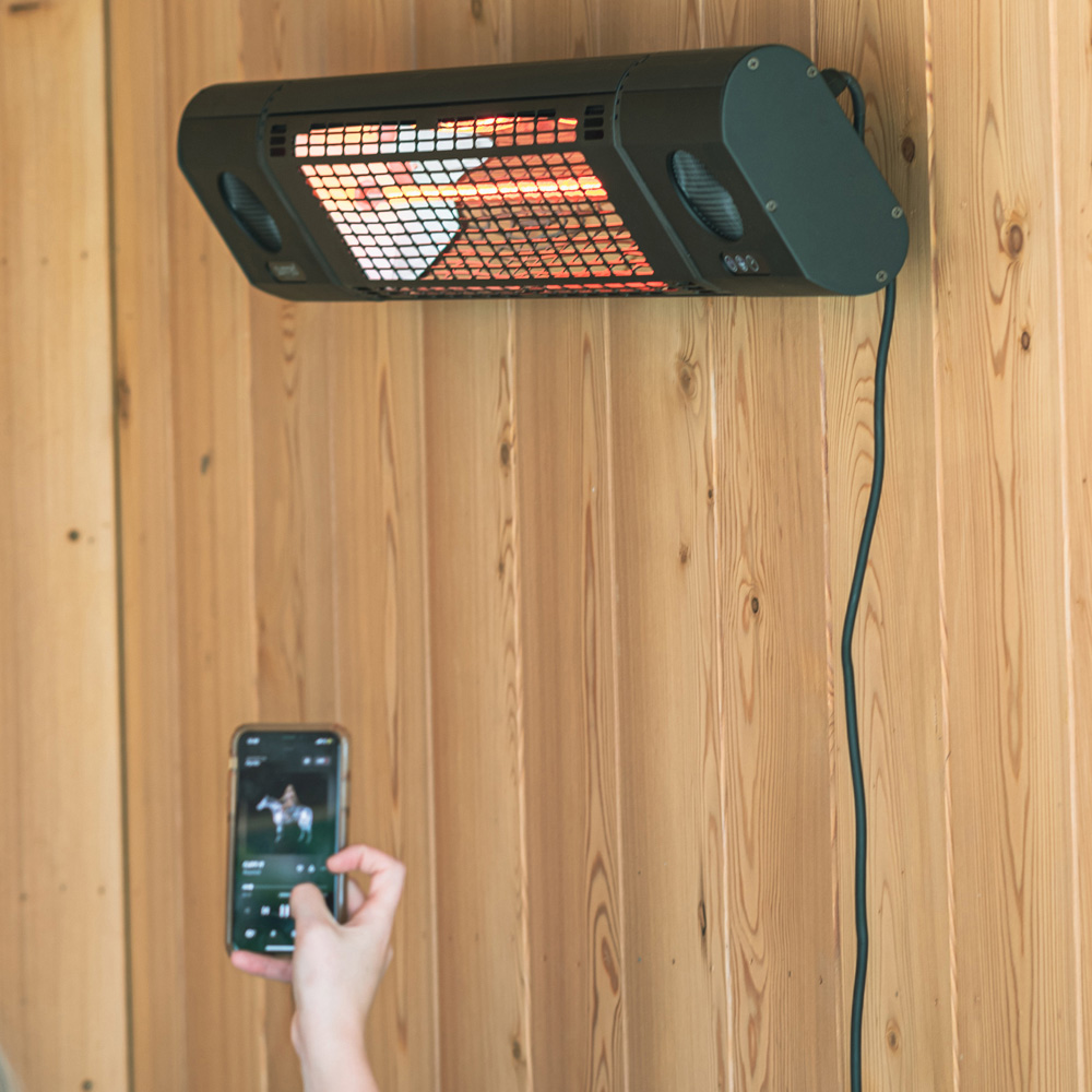 Sunred Ultra Black Sun and Sound Wall Patio Heater 2000W Image 7