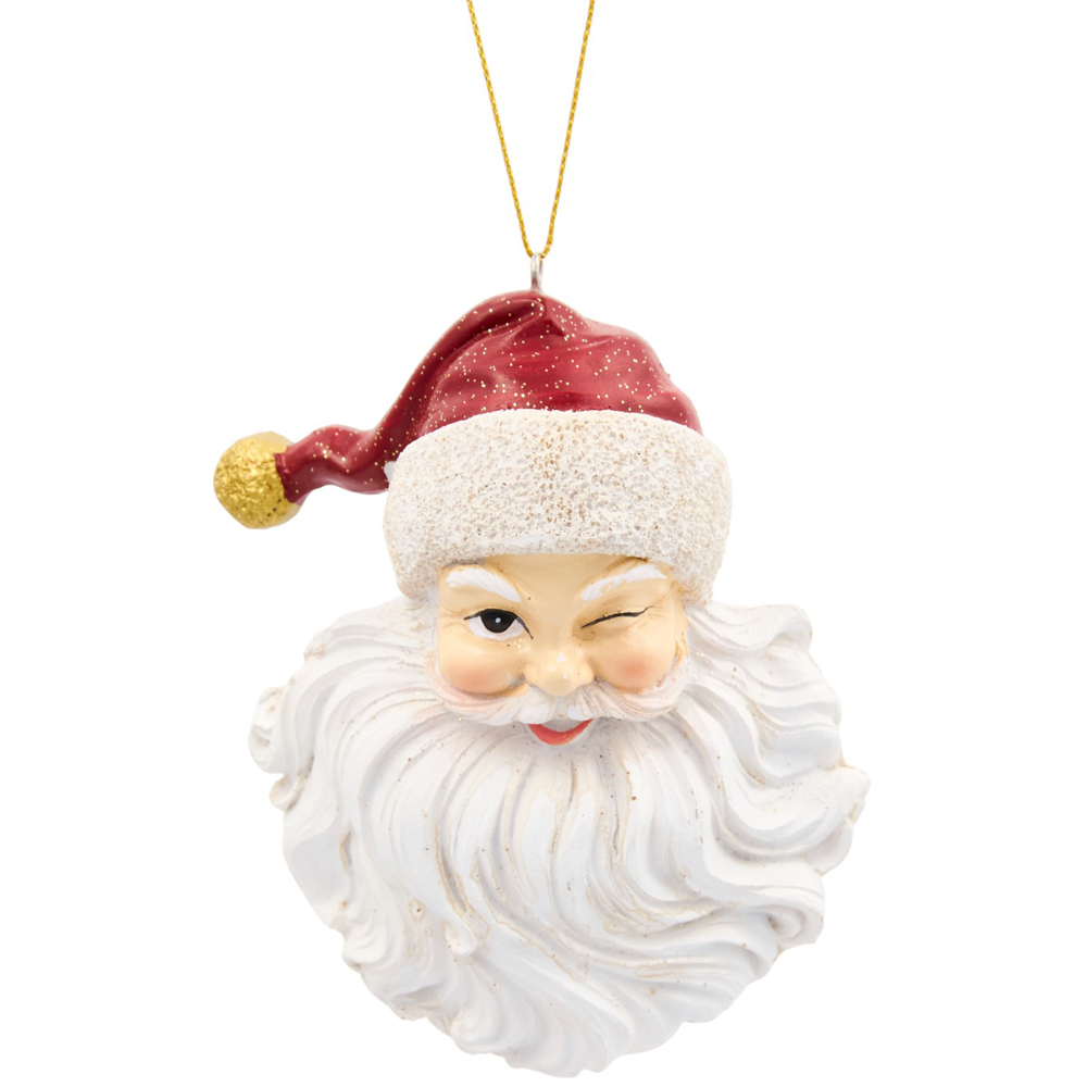 Winking Santa Hanging DecorationWhite Image 3